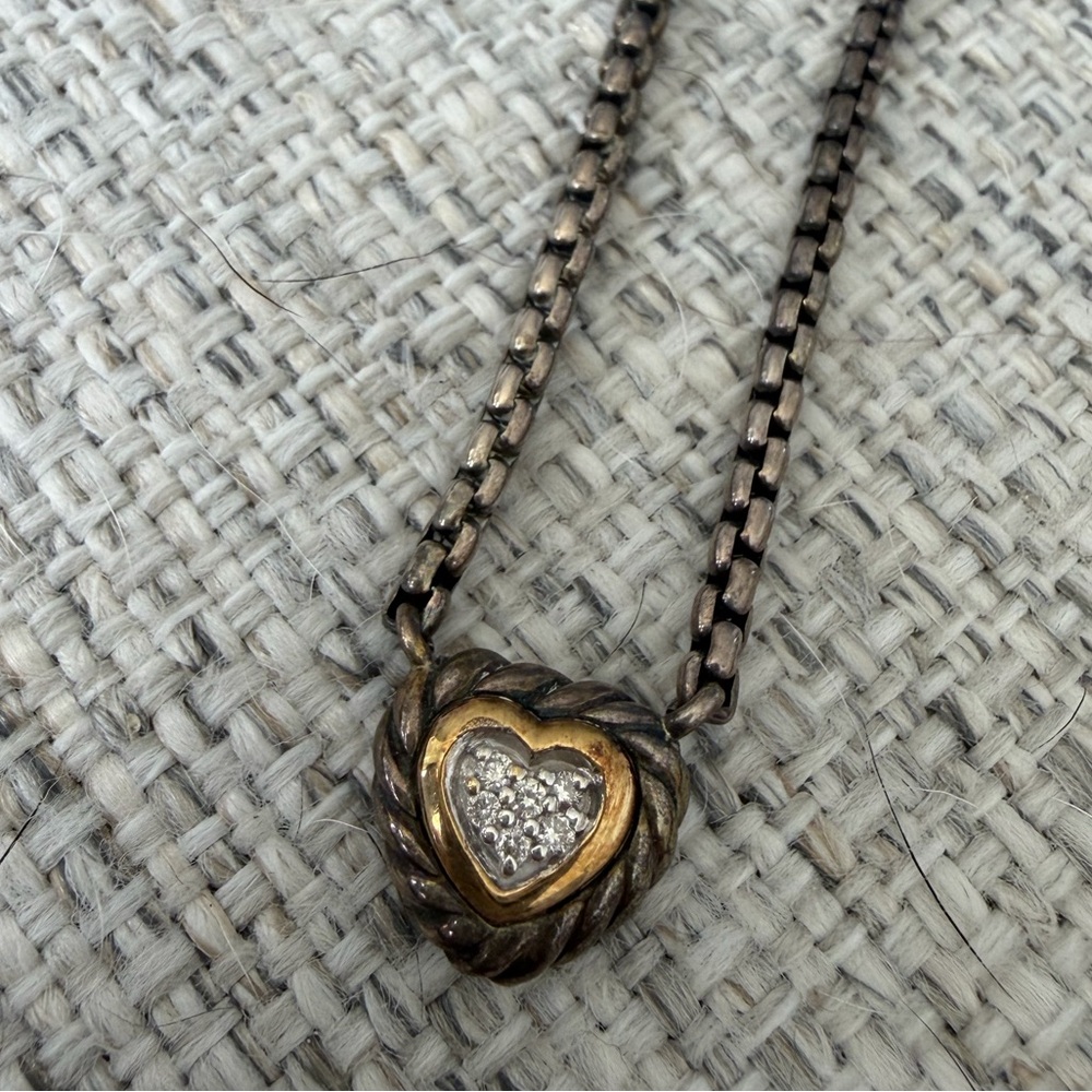 David Yurman | Silver Heart Pendant Necklace - Picture 3 of 5